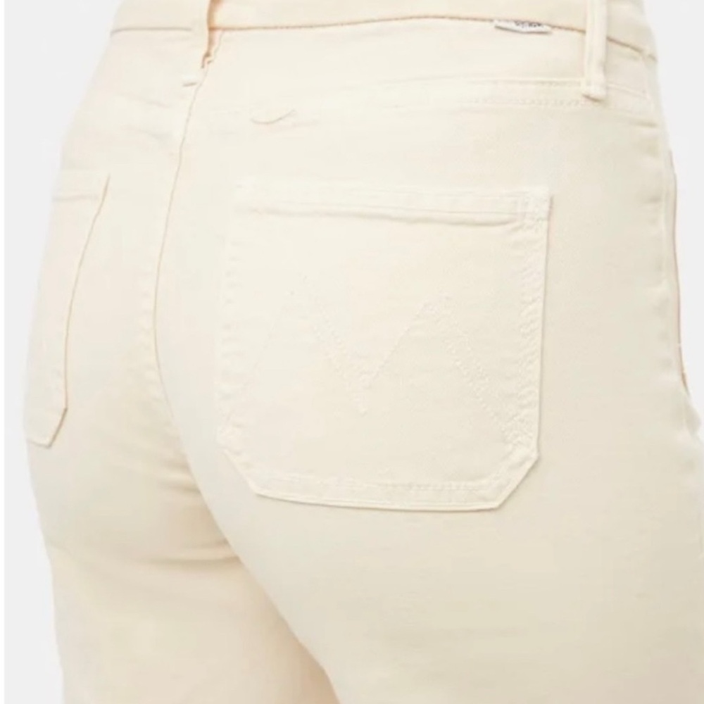 Mother size 25 cream The Patch pocket Wide-Leg Jeans chalk ivory - Picture 7 of 11